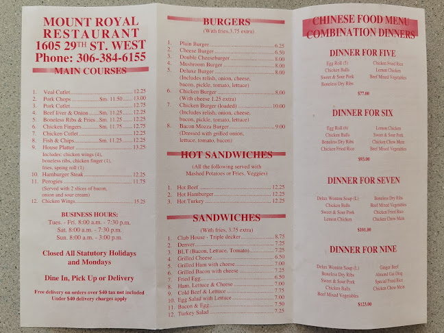 Mount Royal Restaurant - Saskatoon