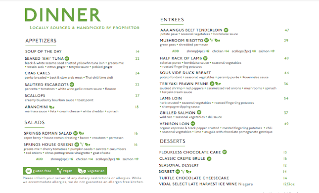 Opinii despre The Springs Restaurant în London - Hospitality and gastronomy