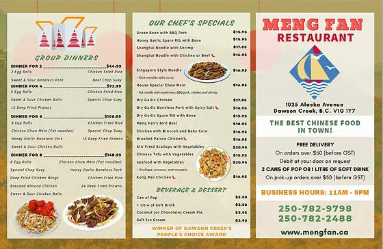 Opinii despre Meng Fan Restaurant în Dawson Creek - Hospitality and gastronomy