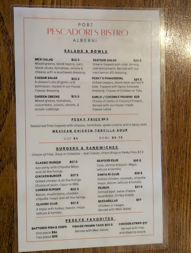 Opinii despre Pescadores Bistro în Port Alberni - Hospitality and gastronomy