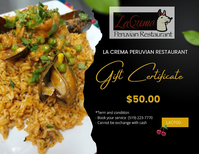 La Crema Peruvian Restaurant - Hospitality and gastronomy