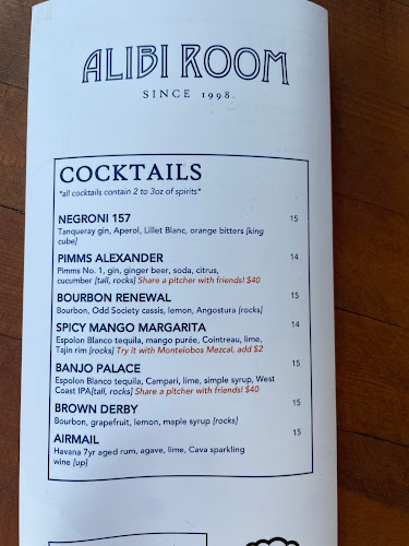 Alibi Room - Hospitality and gastronomy