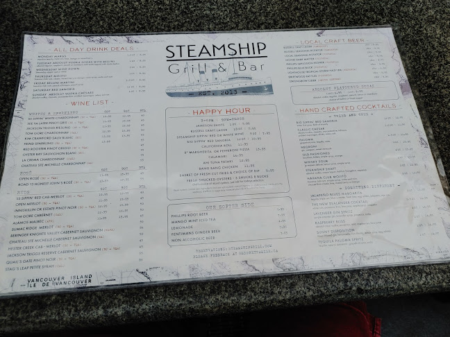 Steamship Grill & Bar - Hospitality and gastronomy