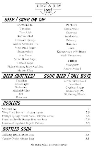 Opinii despre The Judge & Jury în Burlington - Hospitality and gastronomy