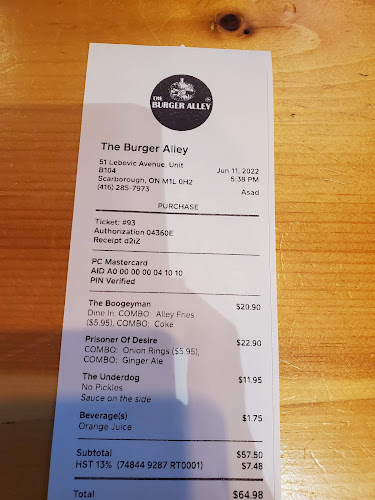 Opinii despre The Burger Alley în Scarborough - Hospitality and gastronomy