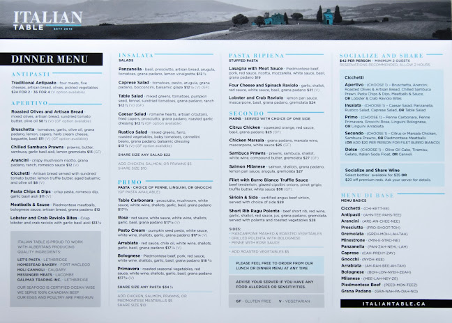 Italian Table - Lethbridge