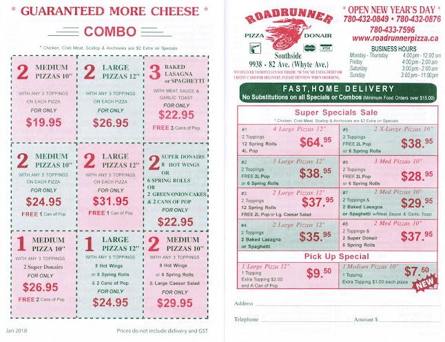 Roadrunner Pizza Whyte Ave