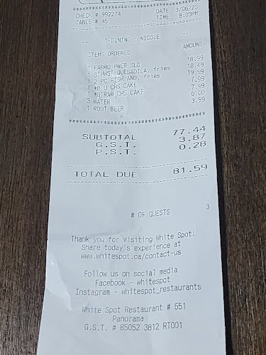 Opinii despre White Spot Panorama în Surrey - Hospitality and gastronomy