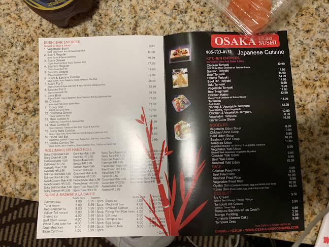 Opinii despre Osaka Sushi Restaurant în Oshawa - Hospitality and gastronomy