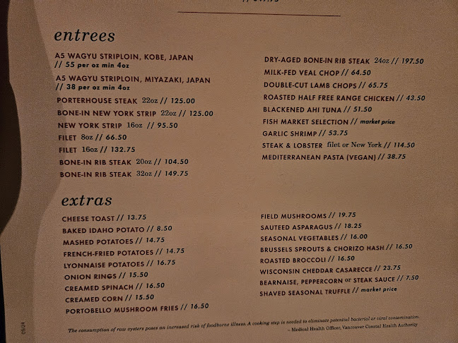 Opinii despre Gotham Steakhouse & Cocktail Bar în Vancouver - Hospitality and gastronomy