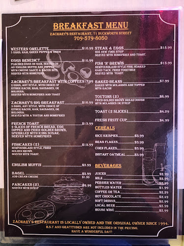 Opinii despre Zachary's Restaurant în St. John's - Hospitality and gastronomy