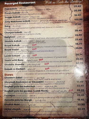 Pasargad Restaurant - Hospitality and gastronomy