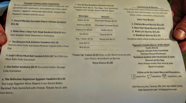 Opinii despre Papamio's în Toronto - Hospitality and gastronomy