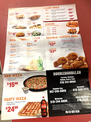 Opinii despre Double Double Pizza and Chicken în Oshawa - Hospitality and gastronomy