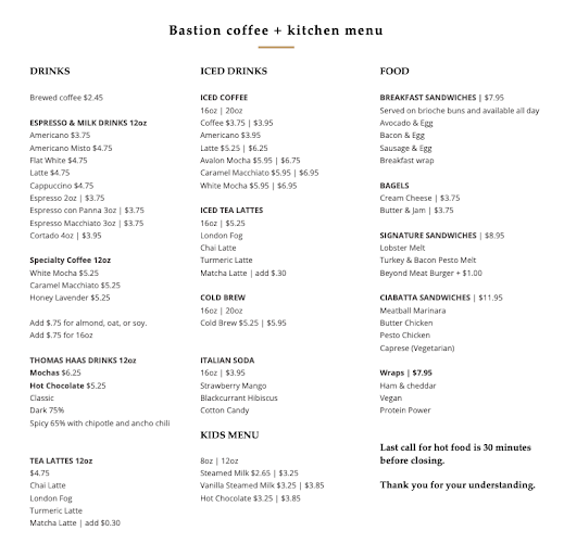 Bastion Coffee + Kitchen