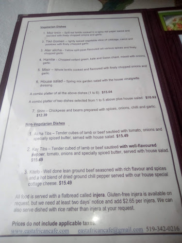 Opinii despre East African Cafe în Kitchener - Hospitality and gastronomy