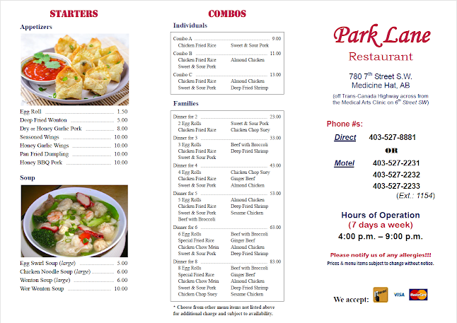 Opinii despre Park Lane Restaurant în Medicine Hat - Hospitality and gastronomy