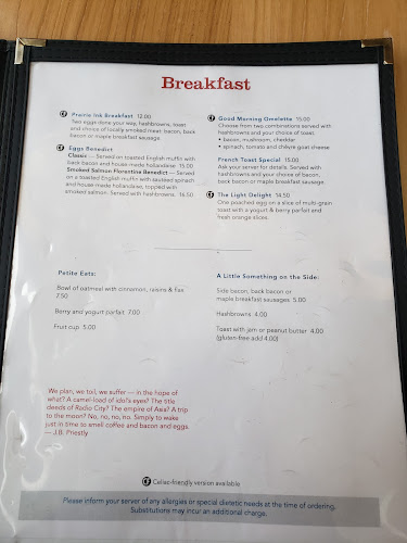 Opinii despre Prairie Ink în Winnipeg - Hospitality and gastronomy