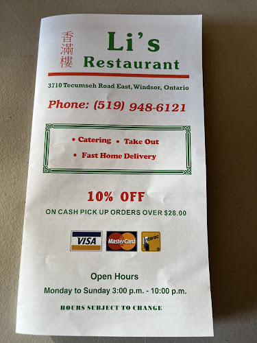 Opinii despre Li's Restaurant în Windsor - Hospitality and gastronomy