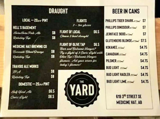 Opinii despre The Yard în Medicine Hat - Hospitality and gastronomy