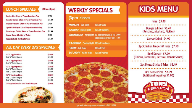 Tony Pepperoni Gourmet Pizza - Fredericton North Side - Fredericton