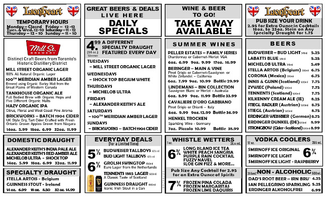 Opinii despre Lionheart British Pub & Restaurant în Mississauga - Hospitality and gastronomy