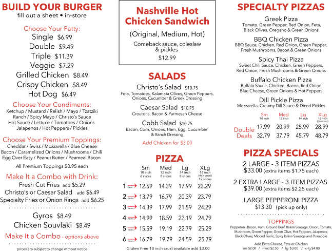 Opinii despre Christo's Pizza & Burgers în Sarnia - Hospitality and gastronomy
