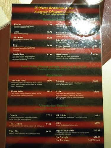 Opinii despre D'Afrique Restaurant & Bar în Ottawa - Hospitality and gastronomy