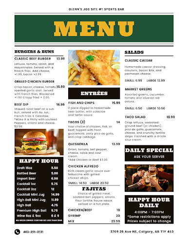 Opinii despre Glenn's Job Site 1 Sports Bar în Calgary - Hospitality and gastronomy