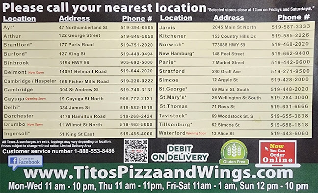 Tito's Pizza - Kitchener