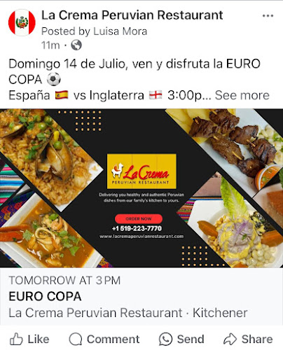 La Crema Peruvian Restaurant - Hospitality and gastronomy