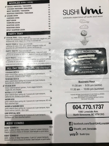 Sushi Umi (North Vancouver) - Hospitality and gastronomy